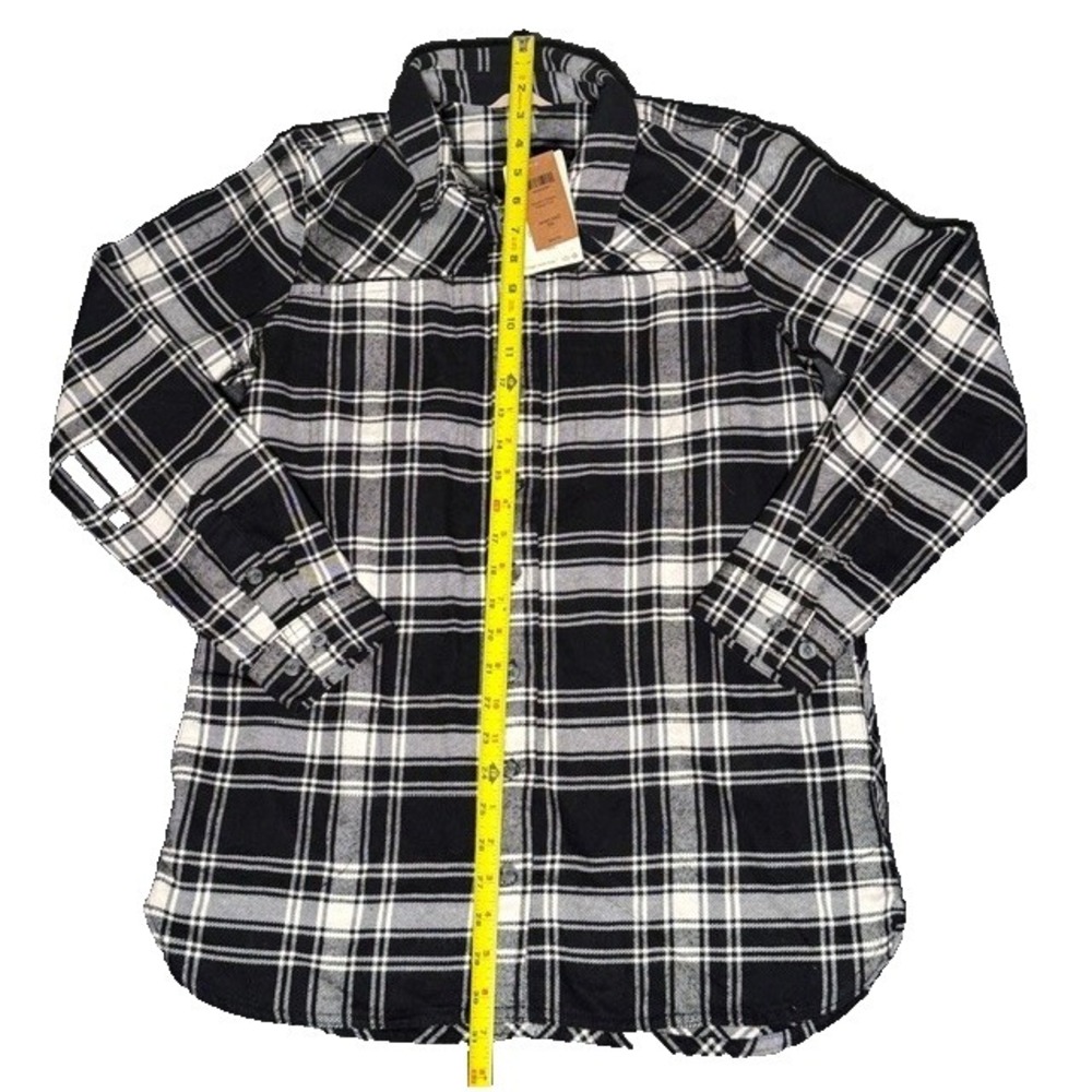 Duluth Trading Women's Flannel Tunic Small Plaid Button Up NWT Long‎ Sleeve